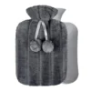 Bouillotte Eau Chaude Anthracite Premium En Fausse Fourrure Polaire -Monin Sirop Store BouillotteeauchaudeGriseAnthracitePremiumenFausseFourrurePolaire