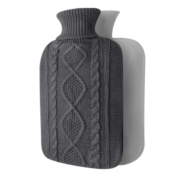 Bouillotte Eau Chaude En Tricot Molletonné Anthracite