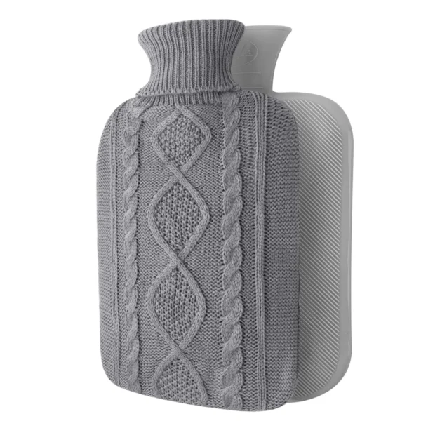 Bouillotte Eau Chaude En Tricot Molletonné Gris