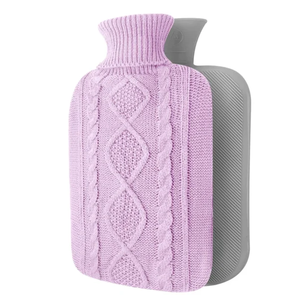 Bouillotte Eau Chaude En Tricot Molletonné Rose