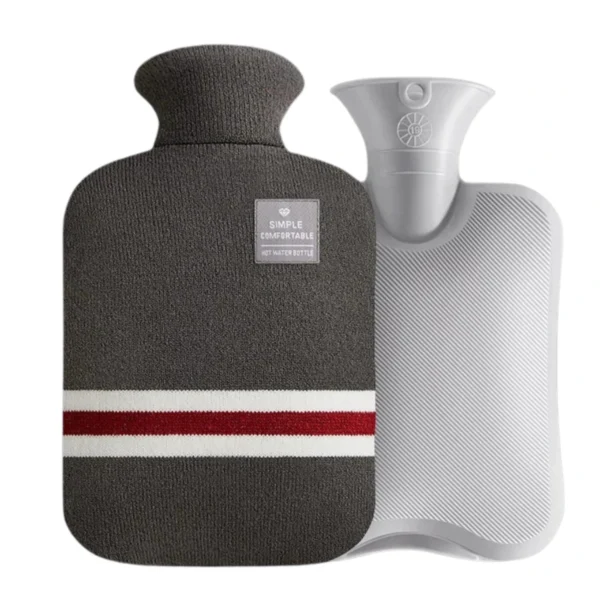 Bouillotte Eau Chaude En Tricot Gris