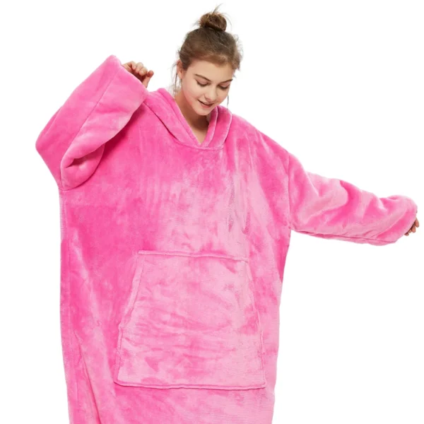 Plaid Avec Manches Fuchsia - Couverture Polaire Géante à Enfiler -Monin Sirop Store CouvertureaManchesFuchsia