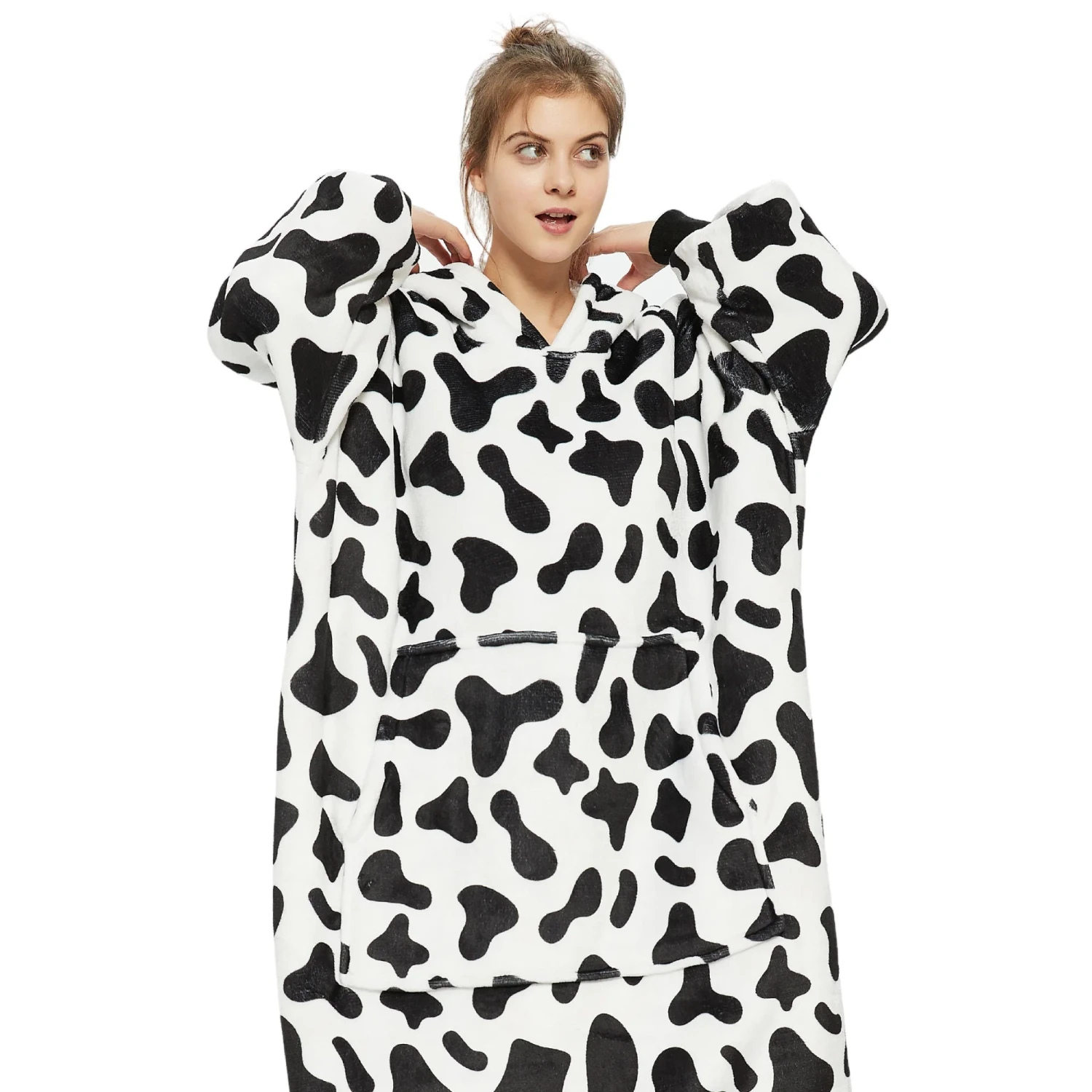 Plaid Avec Manches Vache - Couverture Polaire Géante à Enfiler 6 Plaid Avec Manches Vache - Couverture Polaire Géante à Enfiler - Image 4