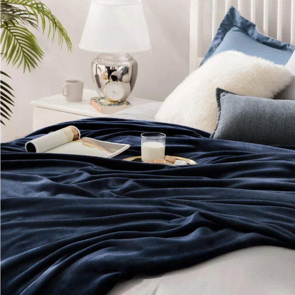 Dessus De Lit "Margaux" Bleu En Simili Flanelle Luxueuse -Monin Sirop Store Dessusdelit4saisons2personnesMargauxbleuenflanelleluxueuse