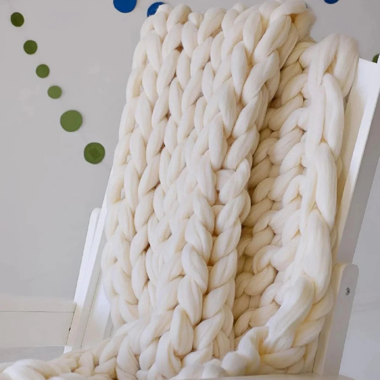 Plaid Grosse Maille "Adèle" Ivoire En Tricot Doux Et Chaud 4 Plaid Grosse Maille "Adèle" Ivoire En Tricot Doux Et Chaud - Image 2