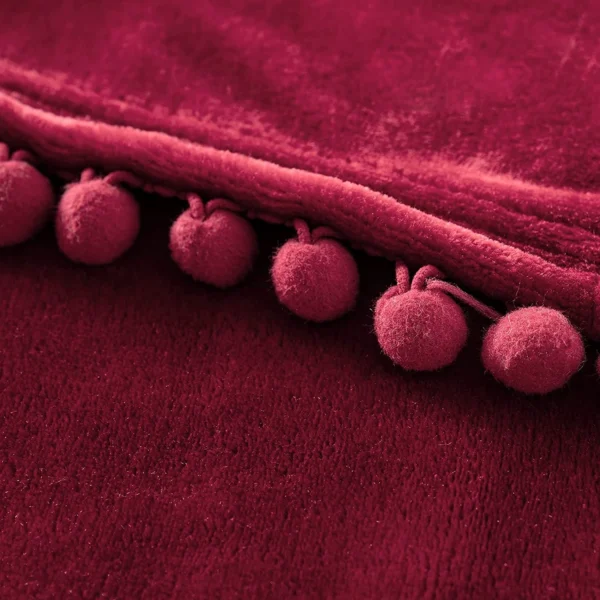 Jeté De Canapé Bordeau En Simili Velours Fin Et Soyeux -Monin Sirop Store JetedecanapepomponCelineBordeauenveloursfinsoyeuxLePlaidFrancais