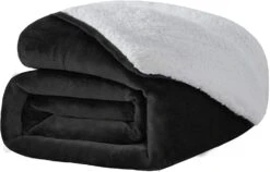 Plaid Polaire "Blandine" Noir Doublé Avec Fourrure Sherpa 13 Plaid Polaire "Blandine" Noir Doublé Avec Fourrure Sherpa -Monin Sirop Store PlaidFourrureBlandineNoirCouverturePolaireenFourrureSherpaLePlaidFrancais