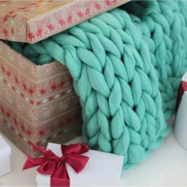 Plaid Grosse Maille "Adèle"Émeraude En Tricot Doux Et Chaud -Monin Sirop Store Plaid en grosse maille emeraude un accent de caractere pour votre deco