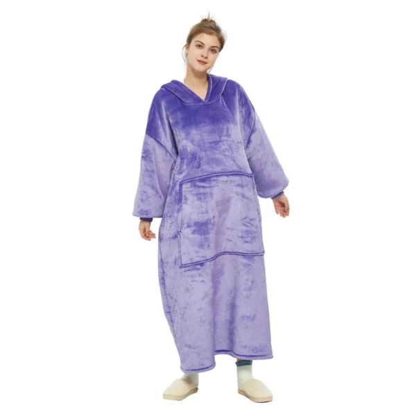 Plaid Avec Manches Violet - Couverture Polaire Géante à Enfiler