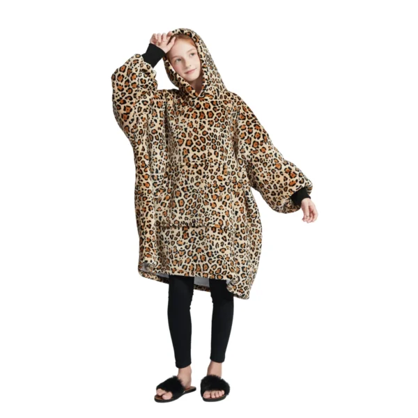 Sweat Plaid Enfant Léopard - Pull Plaid Polaire à Capuche -Monin Sirop Store PlaidacapucheenfantleopardTheOversizedHoodie