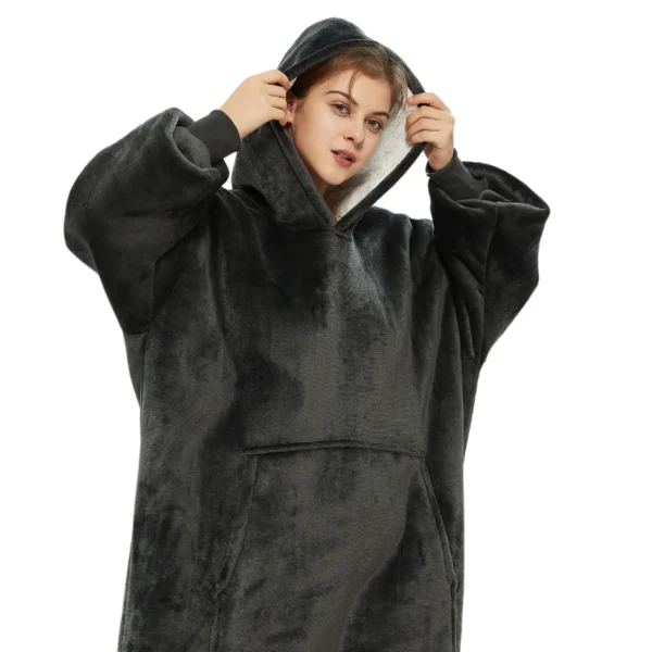 Plaid Avec Manches Gris - Couverture Polaire Géante à Enfiler -Monin Sirop Store PlaidaenfilerGris