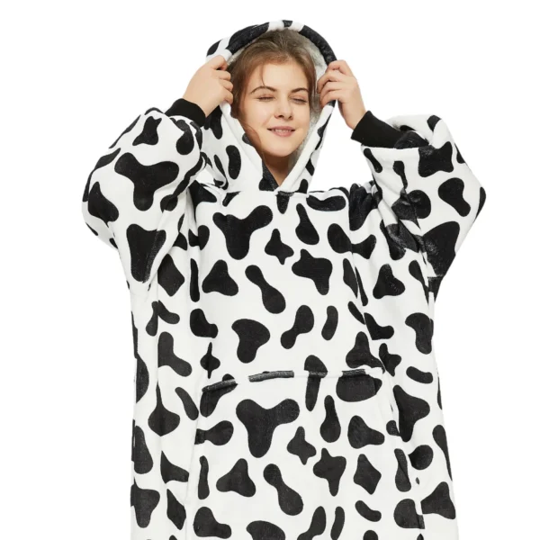 Plaid Avec Manches Vache - Couverture Polaire Géante à Enfiler -Monin Sirop Store Plaidaenfilervache