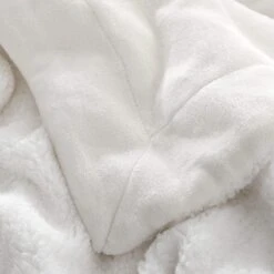 Plaid Polaire "Blandine" Blanc Doublé Avec Fourrure Sherpa -Monin Sirop Store PlaidcanapeBlandineblancCouverturePolaireenFourrureSherpaLePlaidFrancais