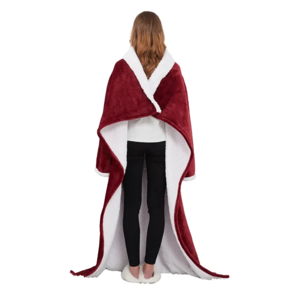 Plaid Cocooning Géant Rouge - Couverture Douillette Avec Doublure Polaire -Monin Sirop Store Plaidcocooningcosyrouge