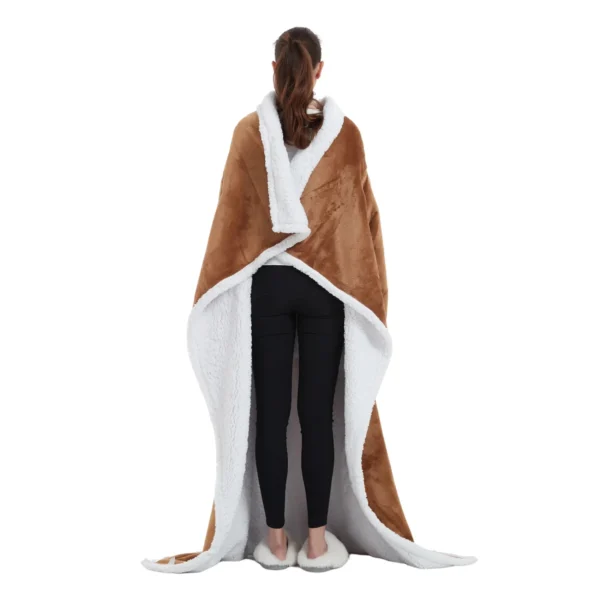 Plaid Cocooning Géant Marron - Couverture Douillette Avec Doublure Polaire -Monin Sirop Store Plaidcocooningfemmemarron