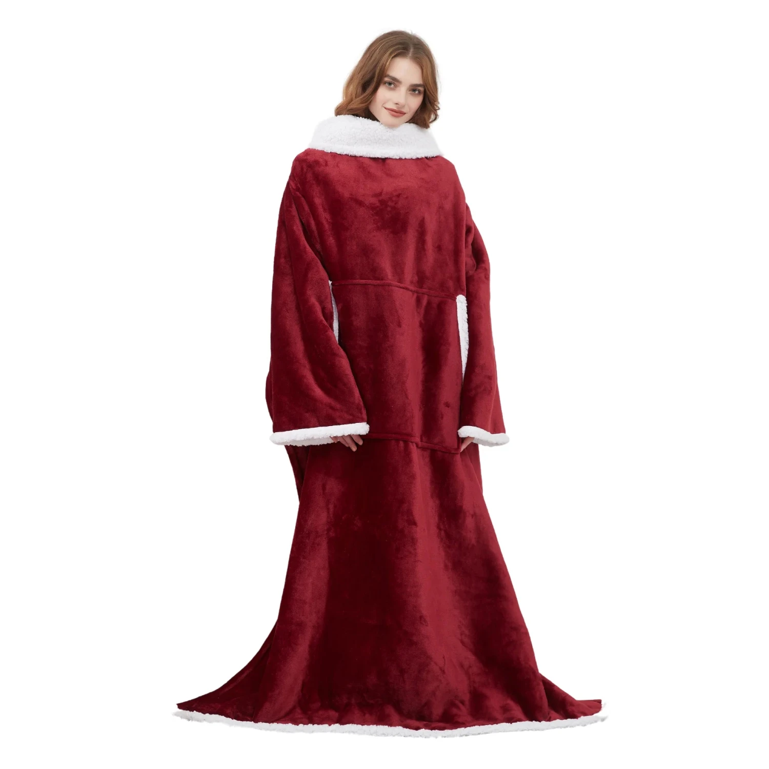 Plaid Cocooning Géant Rouge - Couverture Douillette Avec Doublure Polaire 6 Plaid Cocooning Géant Rouge - Couverture Douillette Avec Doublure Polaire - Image 4