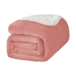 Plaid Polaire "Blandine" Rose Doublé Avec Fourrure Sherpa -Monin Sirop Store PlaidlaineflanelleBlandineroseCouverturePolaireenFourrureSherpaLePlaidFrancais