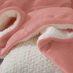 Plaid Polaire "Blandine" Rose Doublé Avec Fourrure Sherpa -Monin Sirop Store PlaidpascherBlandineroseCouverturePolaireenFourrureSherpaLePlaidFrancais