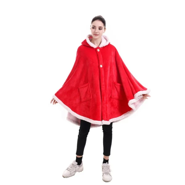 Poncho Plaid Polaire Géant Rouge à Capuche Et Poches Latérales 14 Poncho Plaid Polaire Géant Rouge à Capuche Et Poches Latérales -Monin Sirop Store PonchoPlaidacapeGeantIrisRouge