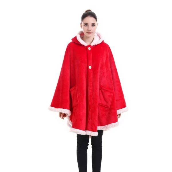 Poncho Plaid Polaire Géant Rouge à Capuche Et Poches Latérales 13 Poncho Plaid Polaire Géant Rouge à Capuche Et Poches Latérales -Monin Sirop Store PonchoPlaidfemmeGeantIrisRouge