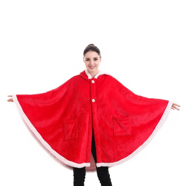 Poncho Plaid Polaire Géant Rouge à Capuche Et Poches Latérales 16 Poncho Plaid Polaire Géant Rouge à Capuche Et Poches Latérales -Monin Sirop Store PonchoPlaidhiverGeantIrisRouge