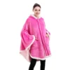Poncho Plaid Polaire Géant Rose Fuchsia à Capuche Et Poches Latérales -Monin Sirop Store PonchoPlaidhommeGeantIrisRose