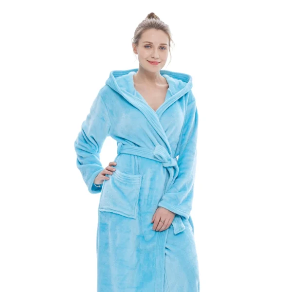 Robe De Chambre Polaire Bleu Azur | Peignoir De Bain Femme -Monin Sirop Store RobedechambrefemmebleuazurTheOversizedHoodie