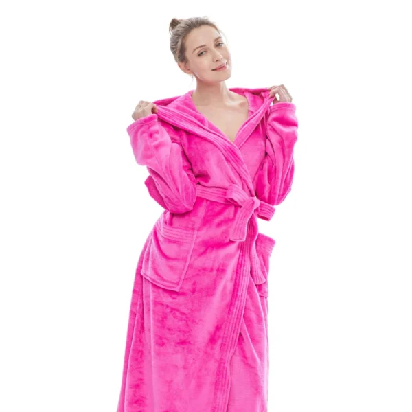 Robe De Chambre Polaire Fuchsia | Peignoir De Bain Femme
