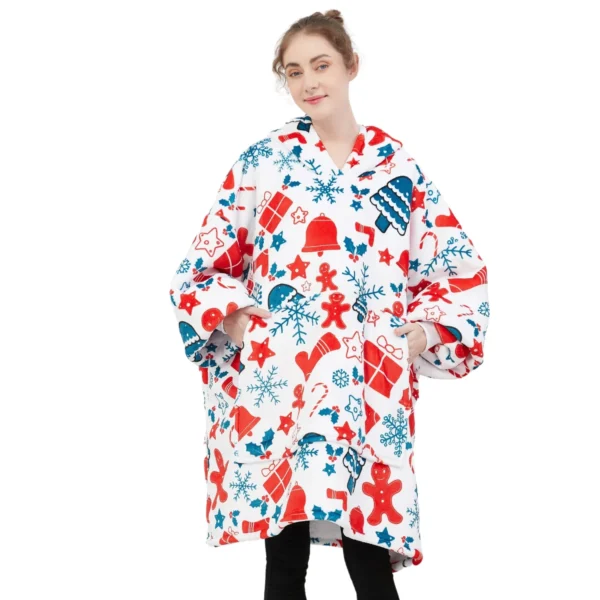 Sweat Plaid Féérie De Noël - Pull Plaid Polaire à Capuche Et Poche Centrale