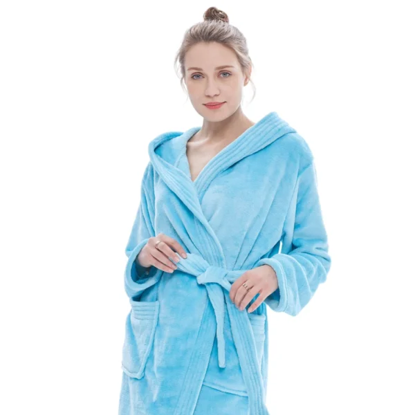 Robe De Chambre Polaire Bleu Azur | Peignoir De Bain Femme -Monin Sirop Store peignoirfemmebleuazurTheOversizedHoodie