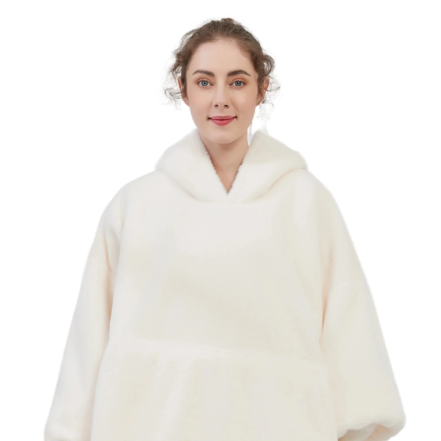 Pull Pilou Pilou Femme Blanc - Sweat à Capuche Géant à Doublure Polaire 5 Pull Pilou Pilou Femme Blanc - Sweat à Capuche Géant à Doublure Polaire - Image 3