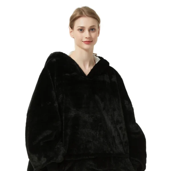 Pull Pilou Pilou Femme Noir - Sweat à Capuche Géant à Doublure Polaire -Monin Sirop Store piloupilounoir