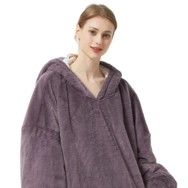 Pull Pilou Pilou Femme Violet - Sweat à Capuche Géant à Doublure Polaire -Monin Sirop Store piloupilouviolet