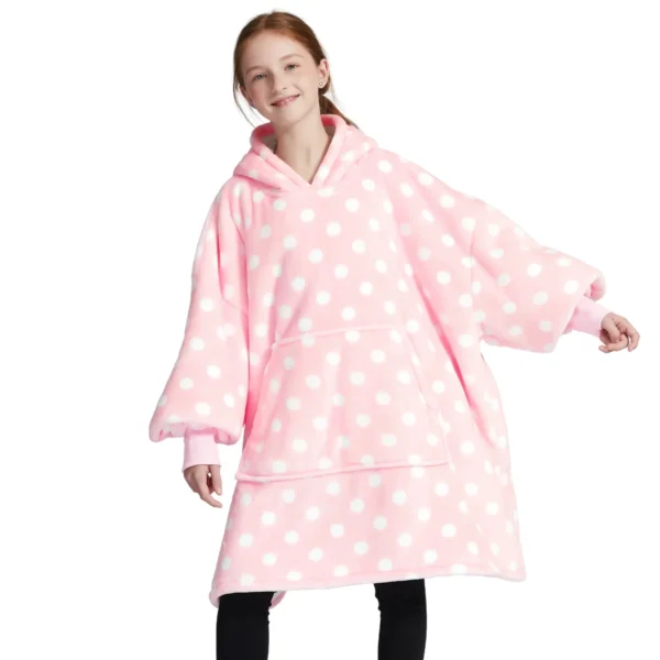 Sweat Plaid Enfant Rose à Pois - Pull Plaid Polaire à Capuche -Monin Sirop Store plaidacapucheenfantroseapoisTheOversizedHoodie