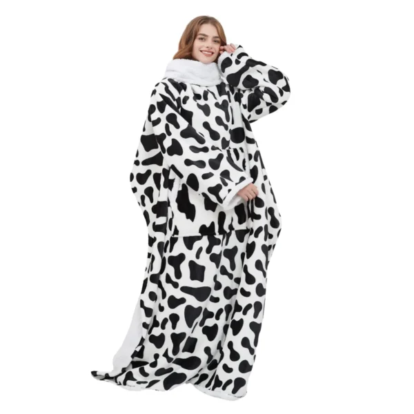 Plaid Cocooning Géant Vache - Couverture Douillette Avec Doublure Polaire