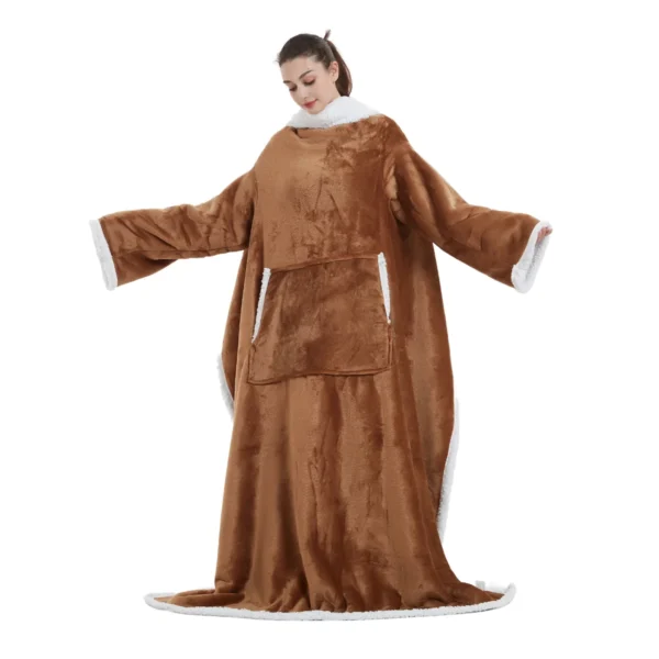 Plaid Cocooning Géant Marron - Couverture Douillette Avec Doublure Polaire -Monin Sirop Store plaidcocooningenpolairemarron