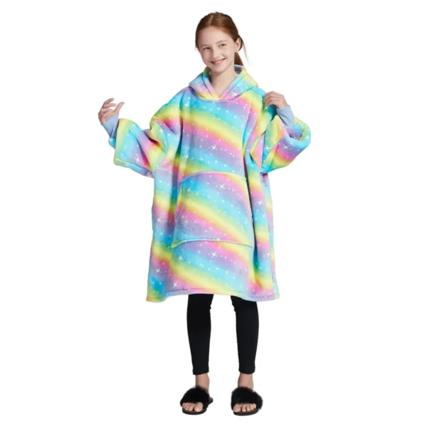 Sweat Plaid Enfant Arc-en-Ciel Étoilé - Pull Plaid Polaire à Capuche -Monin Sirop Store plaidpullenfantarcencieletoileTheOversizedHoodie