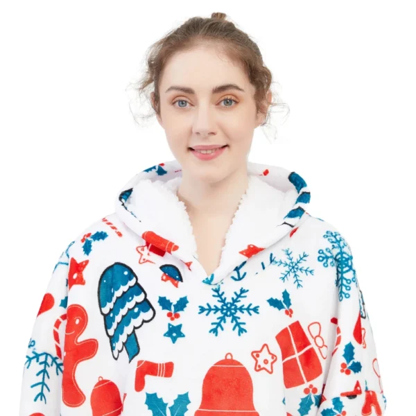 Sweat Plaid Féérie De Noël - Pull Plaid Polaire à Capuche Et Poche Centrale -Monin Sirop Store plaidpullfeeriedeNoel