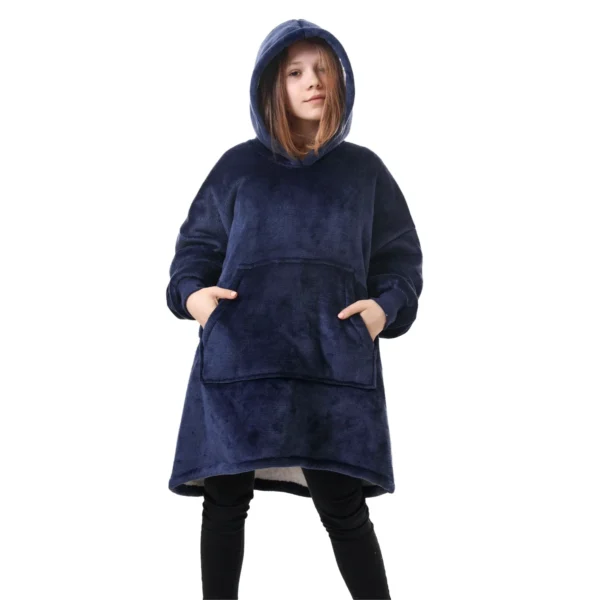 Sweat Plaid Enfant Bleu - Pull Plaid Polaire à Capuche -Monin Sirop Store plaidsweatenfantbleuTheOversizedHoodie