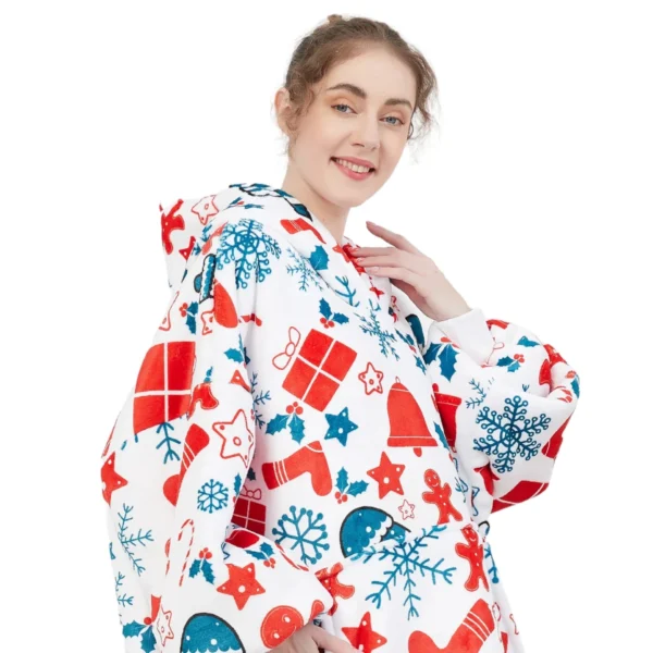 Sweat Plaid Féérie De Noël - Pull Plaid Polaire à Capuche Et Poche Centrale -Monin Sirop Store plaidsweatfeeriedeNoel