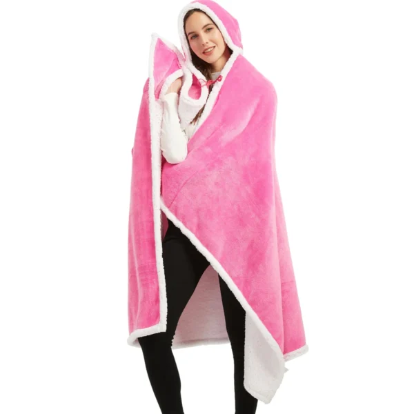 Poncho Polaire Femme Fuchsia à Capuche -Monin Sirop Store ponchofemmefuchsiaTheOversizedHoodie