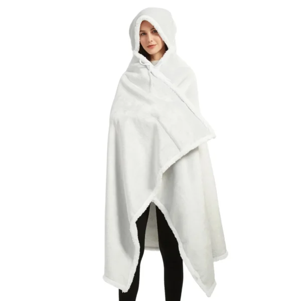 Poncho Polaire Femme Blanc à Capuche 10 Poncho Polaire Femme Blanc à Capuche -Monin Sirop Store ponchoplaidfemmeblancargentTheOversizedHoodie