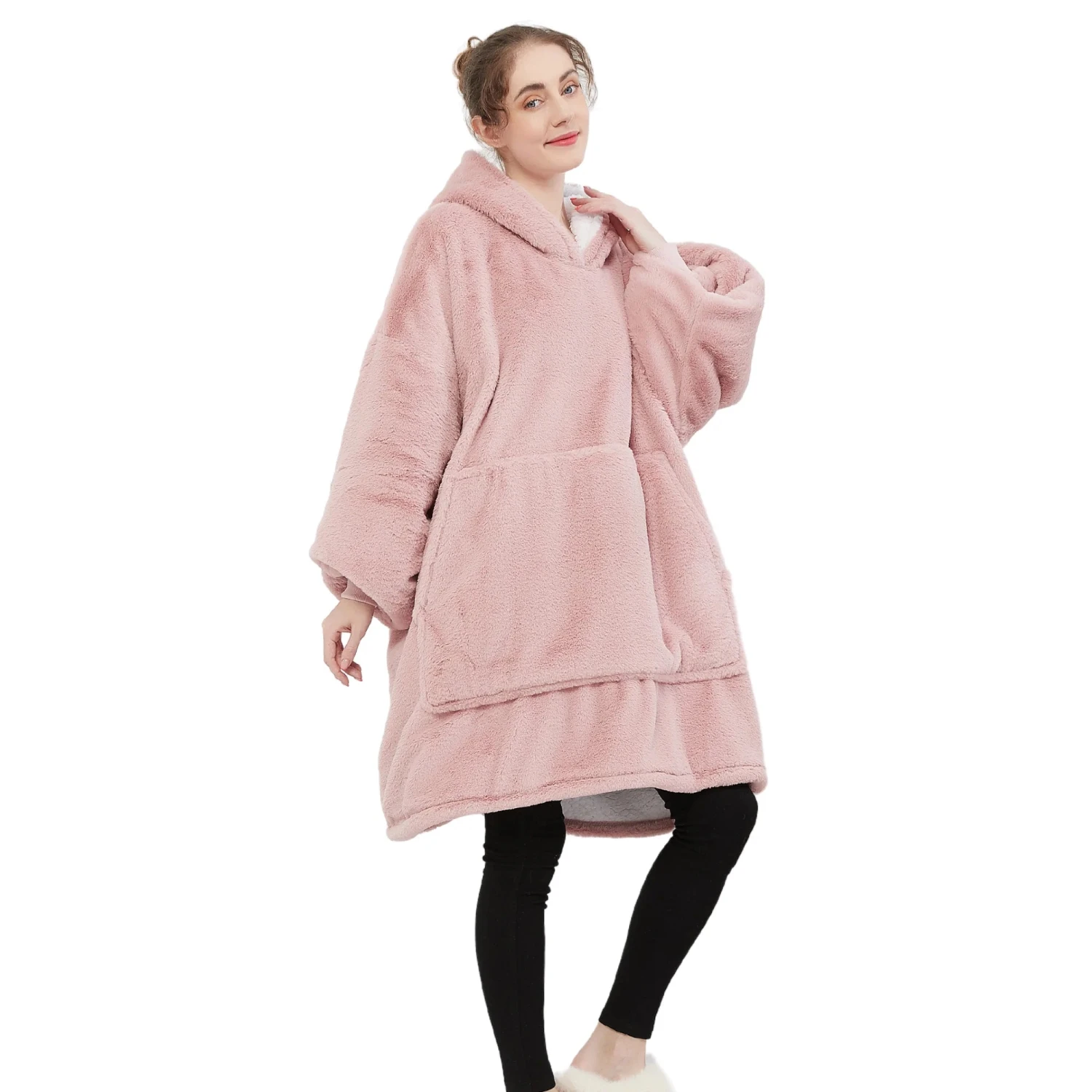 Pull Pilou Pilou Femme Rose - Sweat à Capuche Géant à Doublure Polaire 7 Pull Pilou Pilou Femme Rose - Sweat à Capuche Géant à Doublure Polaire - Image 5