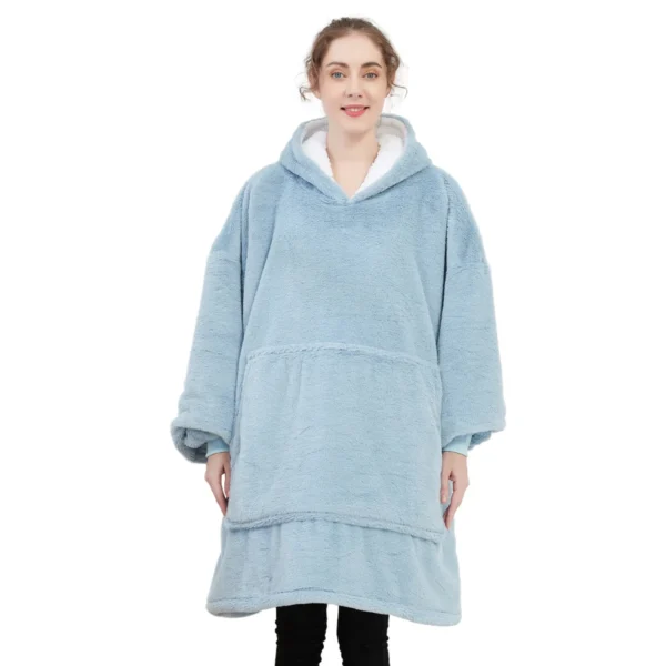 Pull Pilou Pilou Femme Bleu - Sweat à Capuche Géant à Doublure Polaire