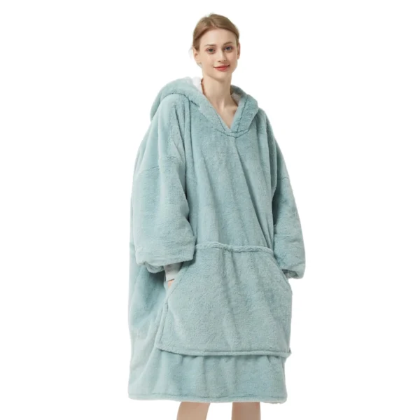 Pull Pilou Pilou Femme Émeraude - Sweat à Capuche Géant à Doublure Polaire