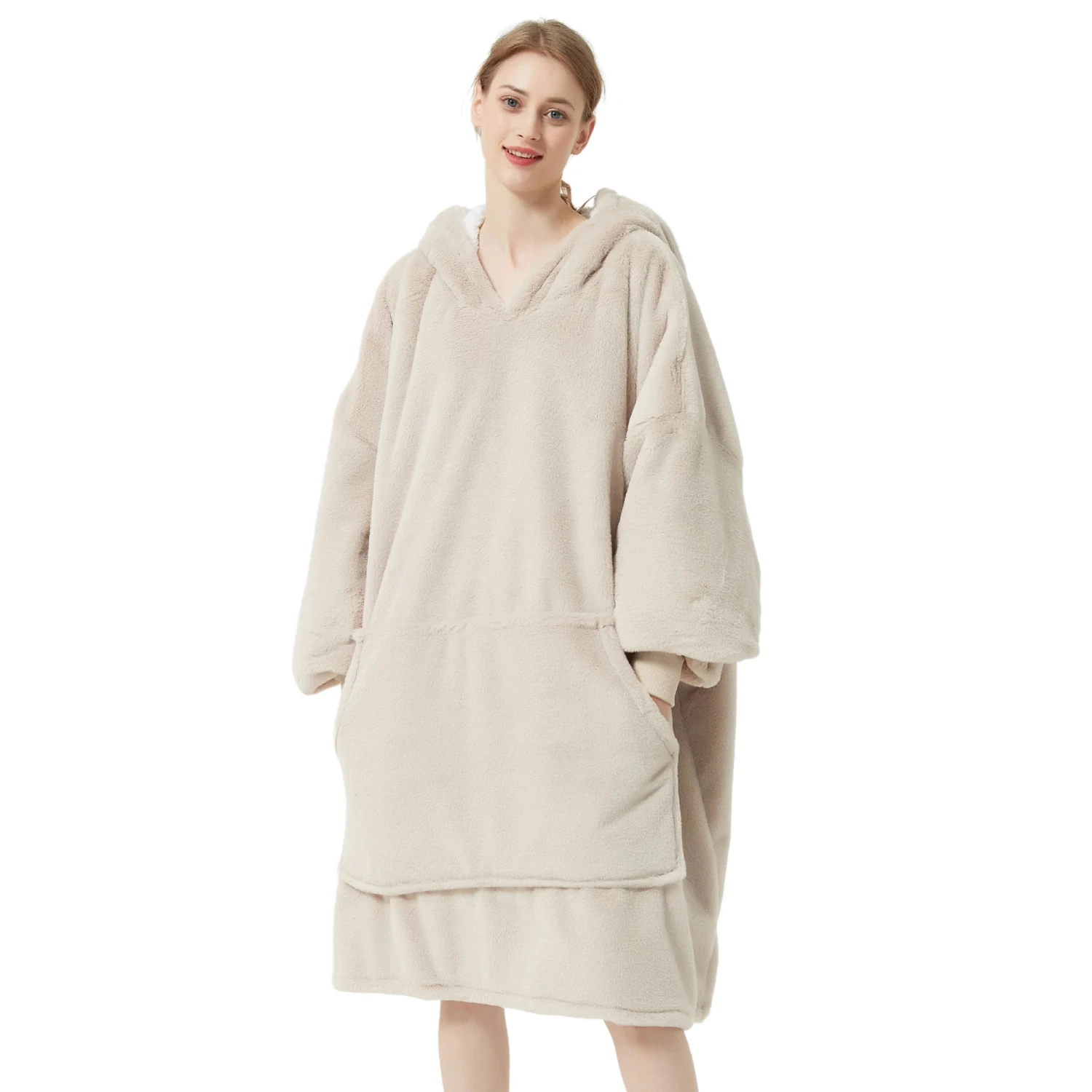 Pull Pilou Pilou Femme Beige - Sweat à Capuche Géant à Doublure Polaire 3 Pull Pilou Pilou Femme Beige - Sweat à Capuche Géant à Doublure Polaire