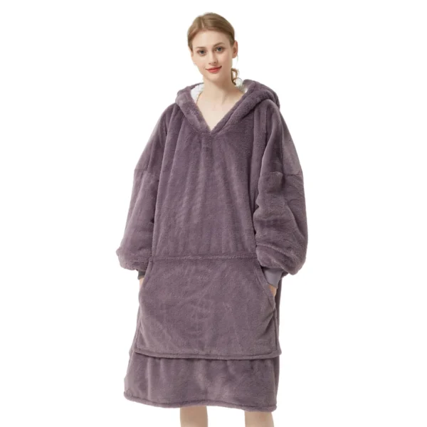 Pull Pilou Pilou Femme Violet - Sweat à Capuche Géant à Doublure Polaire