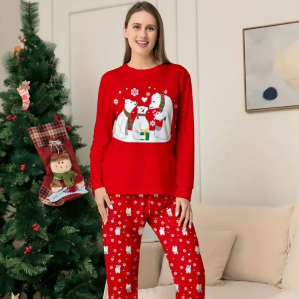 Pyjama De Noël Pour Femme "Famille Ours Polaire" -Monin Sirop Store pyjamadenoelfemmeFamilleOursPolaire