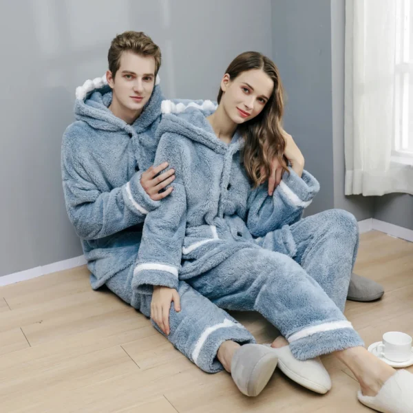 Pyjama Pilou Pilou Femme Bleu Clair - Molleton Doux Et Doublure Polaire Intérieure -Monin Sirop Store pyjamapiloupiloubleuadulte
