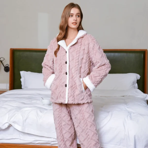 Pyjama Pilou Pilou Femme Rose - Molleton Doux Et Doublure Polaire Intérieure -Monin Sirop Store pyjamapiloupiloumolletonrose